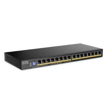 ZyXEL GS1100-16EPS 16-poorts Gigabit unmanaged PoE+ switch met 135W budget