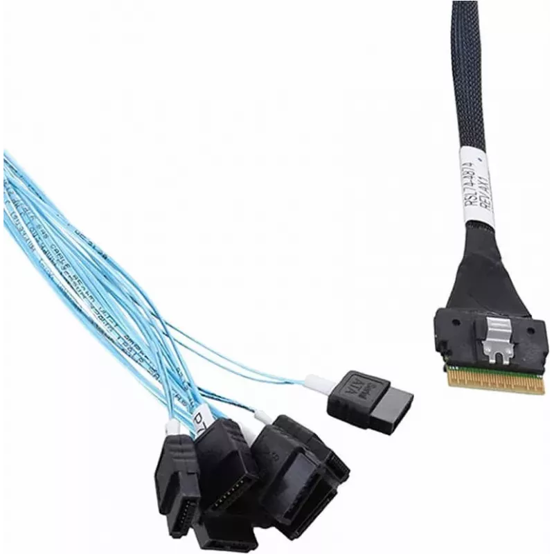 Microchip Adaptec interne SAS-kabel - 1x8 Slim SAS (SFF-8654) naar 8x SATA - 0,8 m
