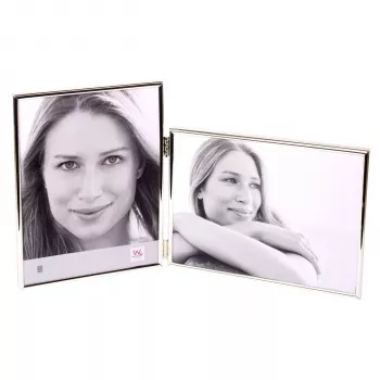 WALTHER Chloe Silver dubbele fotolijst 2x10x15 cm 1x staand 1x liggend WD115S