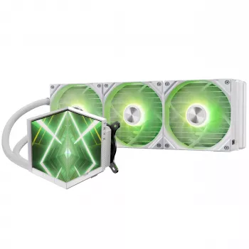 TRYX STAGE ARGB 360 AIO vloeistof-CPU-koeler, dual-IPS-display - 360mm, wit
