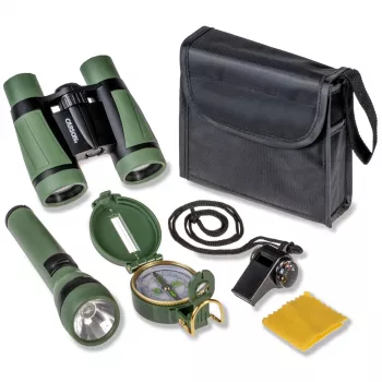 Carson AdventurePak HU-401 5x30 verrekijker met kompas, zaklamp en fluitje