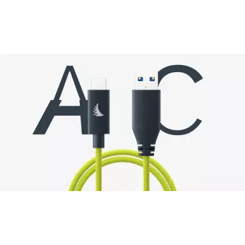 Angelbird USB-A naar C 3.2 Solid Flex-kabel Limoen 1 ft UAC3SFL32