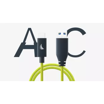 Angelbird USB-A naar C 3.2 Solid Flex-kabel Limoen 1 ft UAC3SFL32
