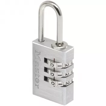 Master Lock 7620EURDCC combinatieslot, aluminium behuizing, geharde stalen beugel, 4-cijferig resetbaar, 50 mm behuizing breedte, 8 mm beugeldiameter, zilver/grijs