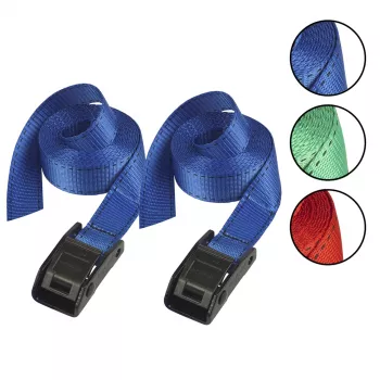 Master Lock 3110EURDATCOL spanbanden 2,5m met nokkenspanner, 150kg, diverse kleuren, 2-pack