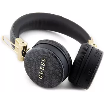 GUESS GUBH704GEMK over-ear Bluetooth-hoofdtelefoon, zwart, 4G metal logo