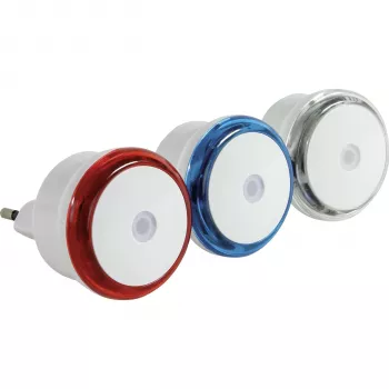 REV LED nachtlampje set 3 st. - rood, blauw, wit/transparante ringen - 0,8 W - schemersensor