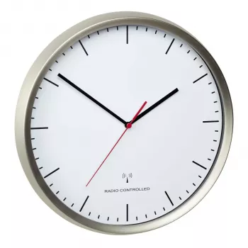 TFA 60.3521.02 wandklok rond zilver wit roestvrij staal glas volwassenen & kinderen