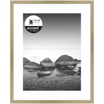 NIELSEN DESIGN Aura Oak fotolijst 24x30 cm met witte passe-partout