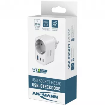 ANSMANN USB-oplader HS330 30W 2xUSB-C/USB/30W