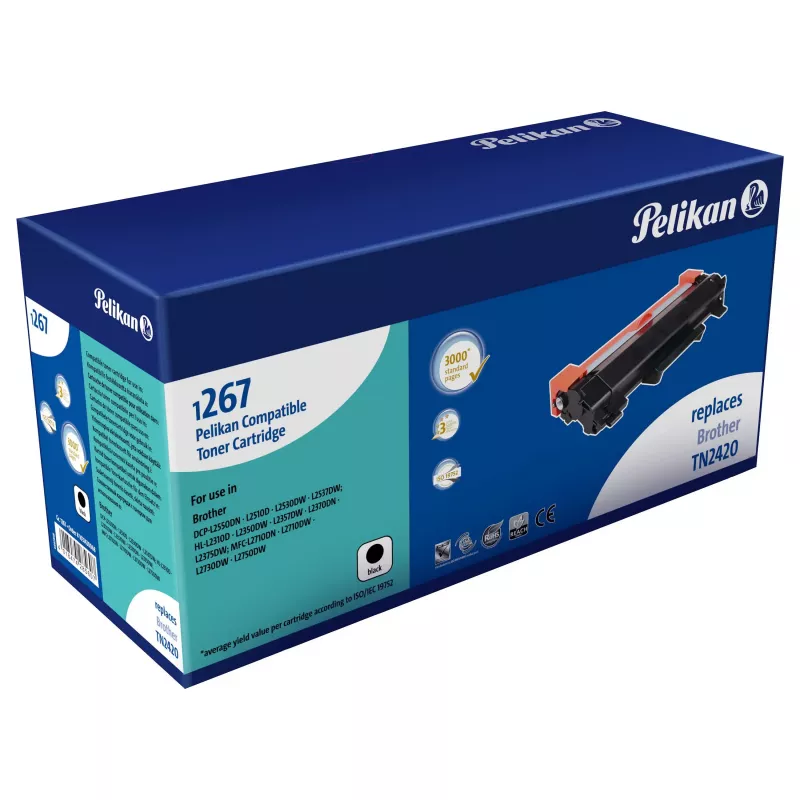 Pelikan Compatibele tonercartridge voor Brother TN-2420, zwart, 3.000 pagina's