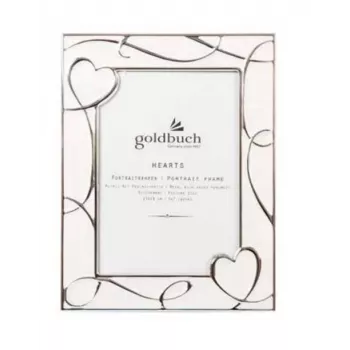 Goldbuch Hearts fotolijst - metaal - beige/wit - tafelstandaard - 10x15 cm - rechthoekig