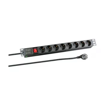 EFB Electronics Stekkerdoos (rackmonteerbaar) - ingang CEE 7/7 - uitgangen: 8 x CEE 7/3