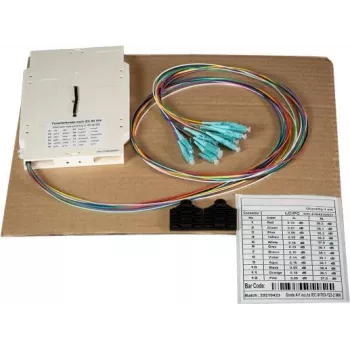 EFB-Elektronik Voorgemonteerde lascassette met kleurgecodeerde LC OS2-pigtails, 0,8 m