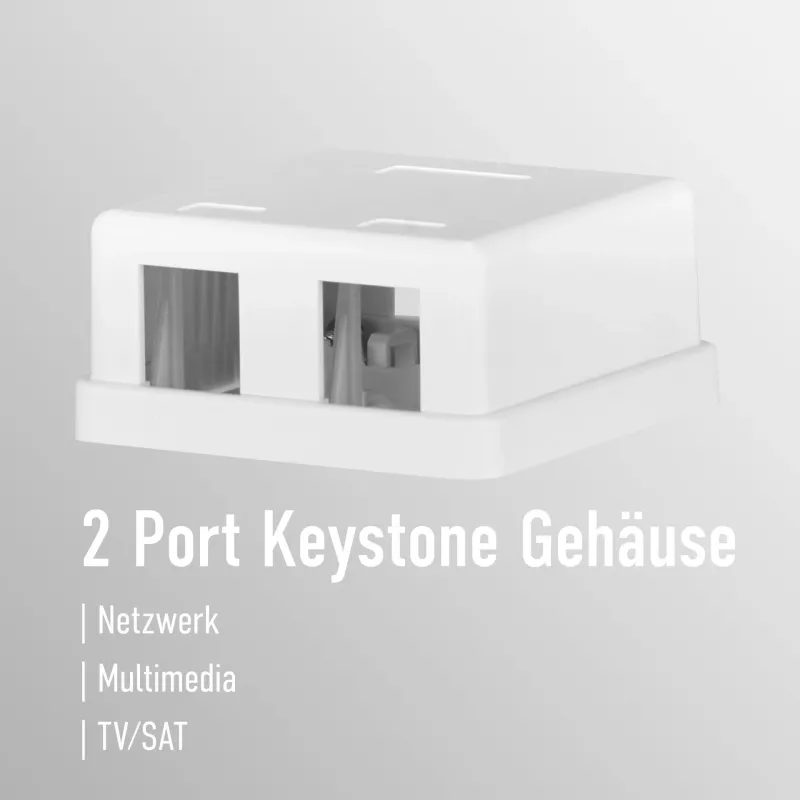 EFB Electronics Keystone Aansluitdoos, 2 poorten, opbouw, Zuiverwit, lege behuizing