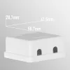 EFB Electronics Keystone Aansluitdoos, 2 poorten, opbouw, Zuiverwit, lege behuizing