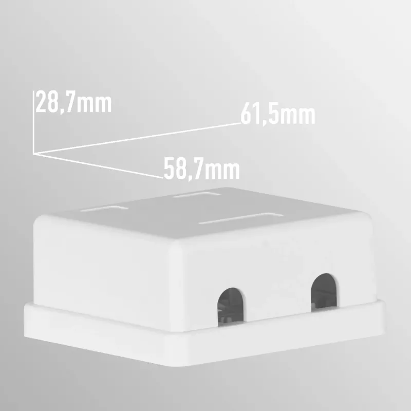 EFB Electronics Keystone Aansluitdoos, 2 poorten, opbouw, Zuiverwit, lege behuizing