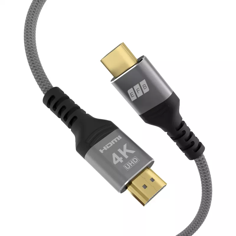 EFB HDMI 2.0 High-Speed HDMI-kabel met Ethernet 10m Grijs 4K60Hz 18Gbit/s