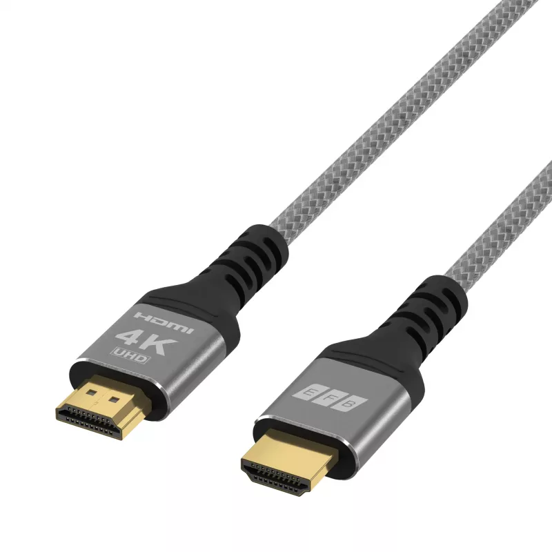 EFB HDMI 2.0 High-Speed HDMI-kabel met Ethernet 10m Grijs 4K60Hz 18Gbit/s