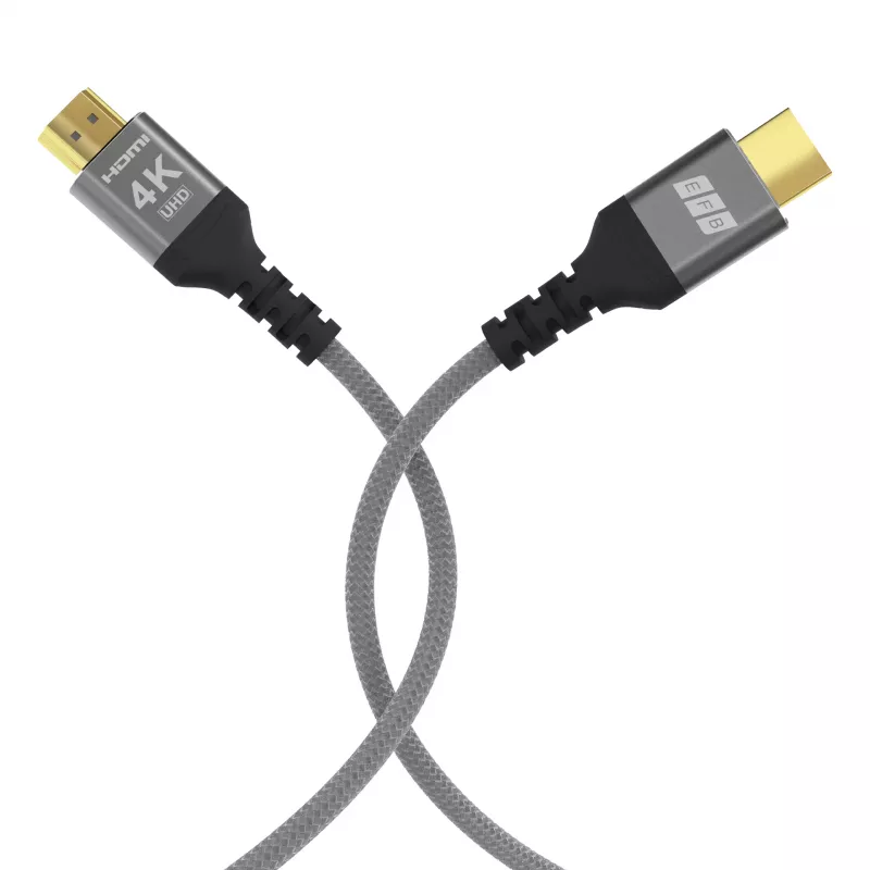 EFB HDMI 2.0 High-Speed HDMI-kabel met Ethernet 10m Grijs 4K60Hz 18Gbit/s