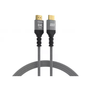 EFB Elektronik 5m Ultra High-Speed HDMI 2.1-kabel 8K60Hz 48Gbit/s Grijs Gevlochten