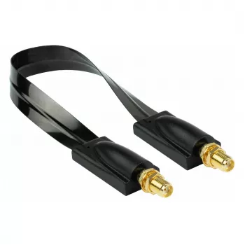 Kabelmeister Coaxiale HF-raamdoorvoer, SMA bus naar SMA bus, Zwart, 0,2 m