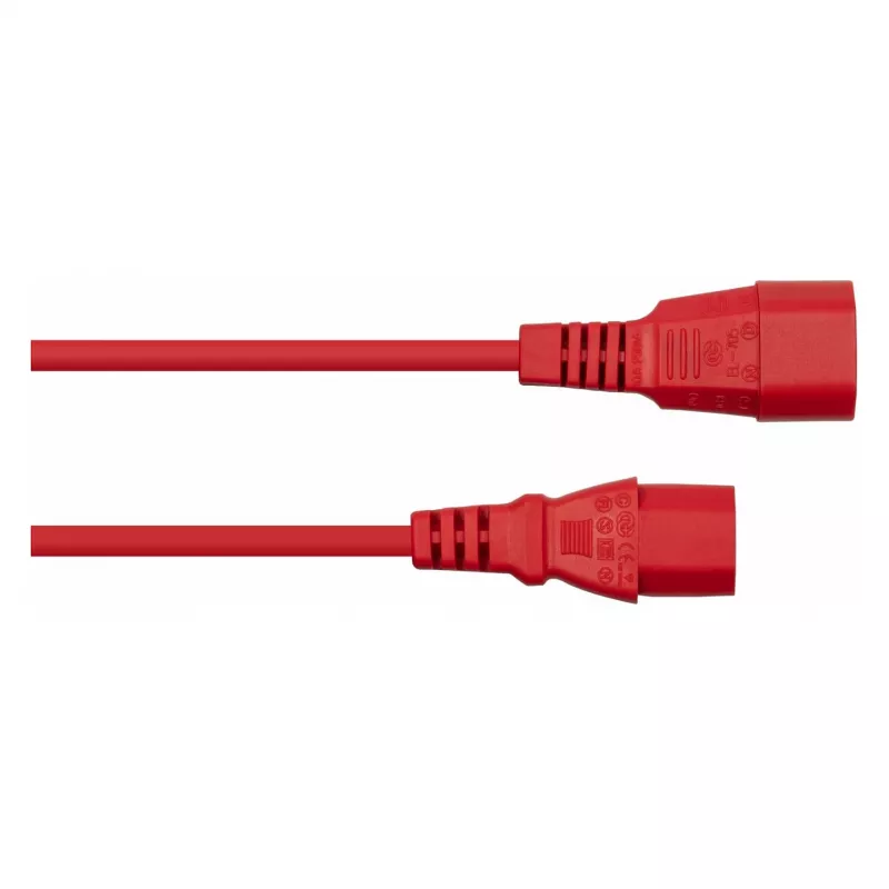 Kabelmeister verlengkabel C14 naar C13 rood 2m 0,75mm²