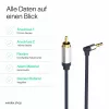ShiverPeaks Flexline 3,5mm jackstekker naar 2x RCA audiokabel, haakse stekker, 0,75m, zwart