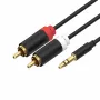 ShiverPeaks audio 3,5mm jack naar 2x RCA stereo audiokabel 1,5m verguld zwart
