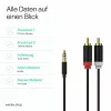 ShiverPeaks audio 3,5mm jack naar 2x RCA stereo audiokabel 1,5m verguld zwart