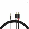 ShiverPeaks audio 3,5mm jack naar 2x RCA stereo audiokabel 1,5m verguld zwart