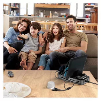 4smarts laadstation Team 100W 5C/1A met 6 kabels, zwart