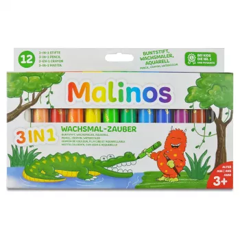 Malinos waskrijt Magic Drawing 12 kleuren 3+