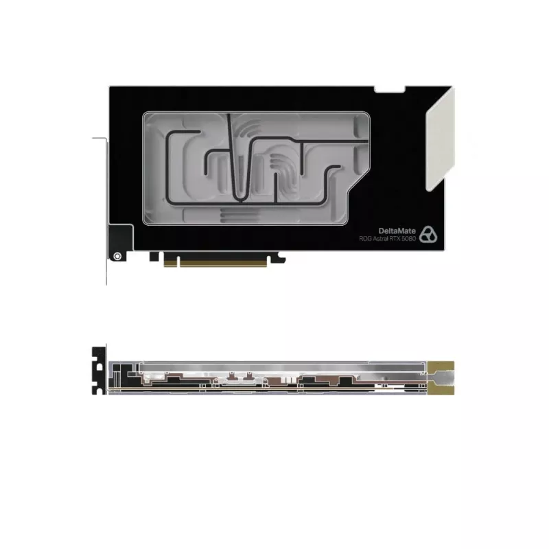 Thermal Grizzly DeltaMate 5080 Astral GPU waterblok, ARGB, met backplate - acryl, zwart