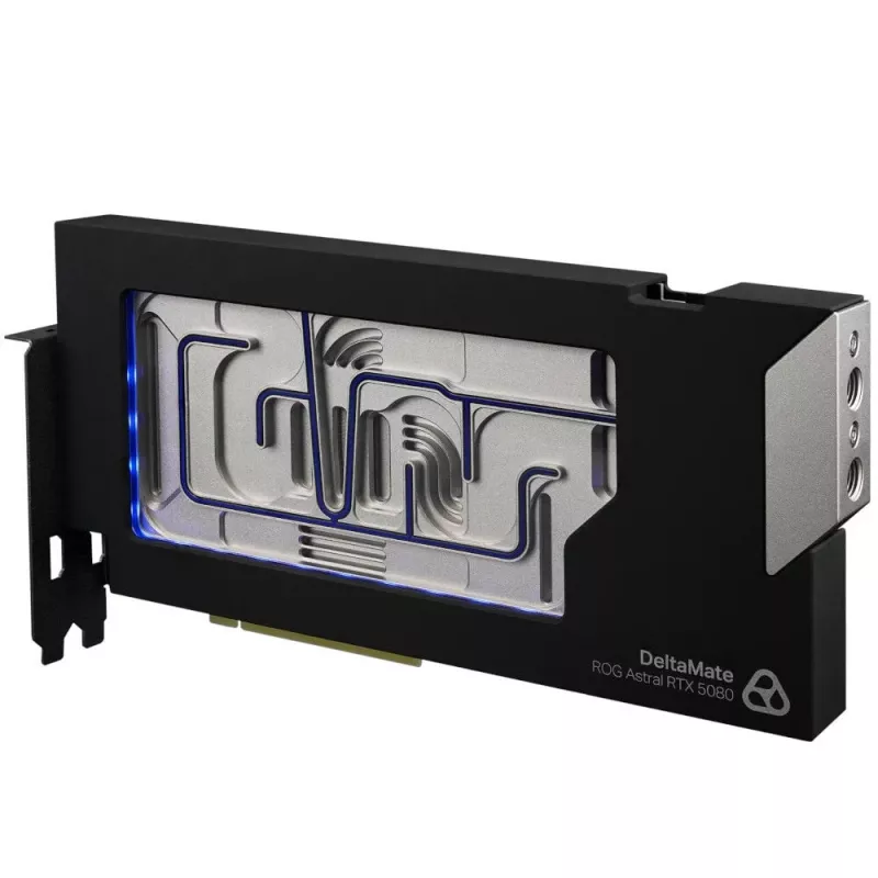 Thermal Grizzly DeltaMate 5080 Astral GPU waterblok, ARGB, met backplate - acryl, zwart