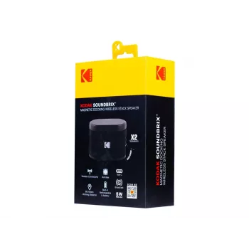 Kodak SoundBrix Draadloze stapelbare speaker (Bass Black), 2 stuks