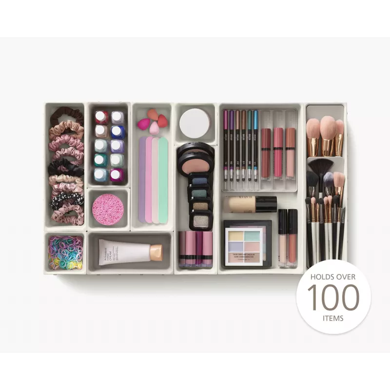 Joseph Joseph Viva 12-delige make-up lade-organizer set - grijs/transparant