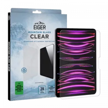Eiger Premium Tempered Glass Screen Protector voor Apple iPad Pro 13 inch 2024-2025, Asahi Glas, 2.5D Curved Edge, 9H Hardheid, Ultrahelder, Oleofobe Coating