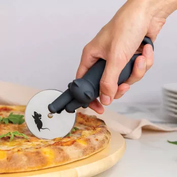 OTOTO Kitty Cut pizzasnijder - zwart-wit kattendesign