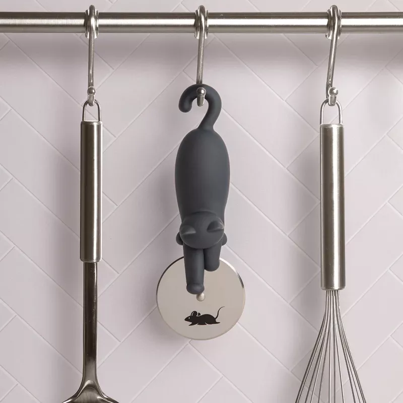 OTOTO Kitty Cut pizzasnijder - zwart-wit kattendesign