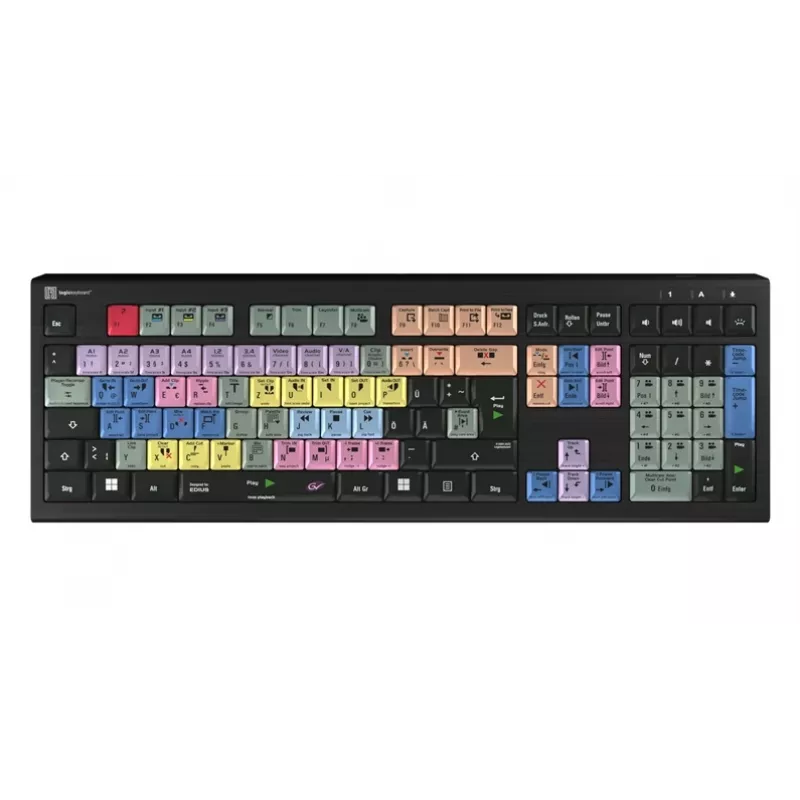 Logickeyboard LKB-EDIUS-A2PC-DE Full Size (100%) USB Scissor-Switch Toetsenbord QWERTZ Zwart