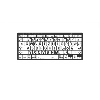 Logickeyboard Mac Bluetooth brailletoetsenbord met grote lettertekens zwart op wit - 78 toetsen