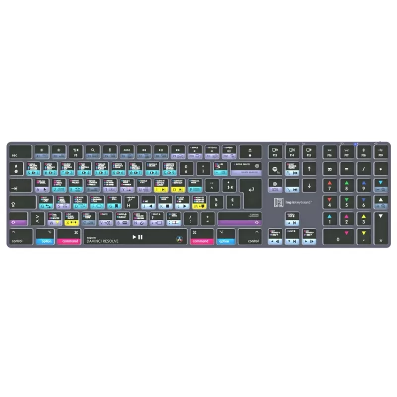 LogicKeyboard DaVinci Resolve 18 Titan FR (Mac) - Frans AZERTY-layout, verlicht, bedraad USB