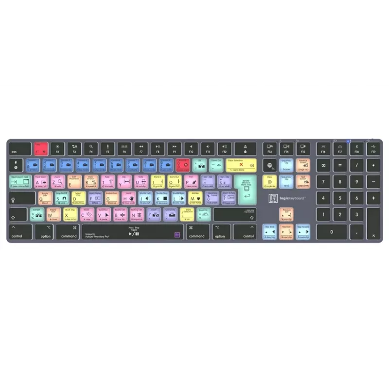 LogicKeyboard Adobe Premiere Pro CC Titan FR (Mac) - Frans AZERTY-layout, verlicht, bedraad USB-toetsenbord