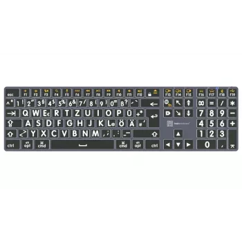 LogicKeyboard XL-Print Titan wit op zwart DE (Mac) - Duitse QWERTZ-indeling