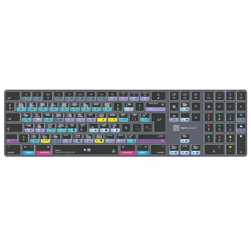 LogicKeyboard DaVinci Resolve 18 Titan SP (Mac) - gespecialiseerd montagetoetsenbord met verlichting en USB-hub