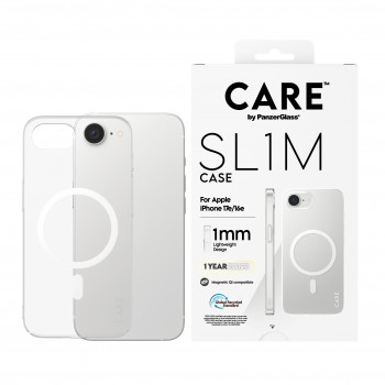 CARE by PanzerGlass SL1M Case transparant met MagSafe voor iPhone 16e / 17e (CR59610)