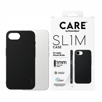 CARE by PanzerGlass SL1M Case Black met MagSafe voor iPhone 16e / 17e (CR52018)
