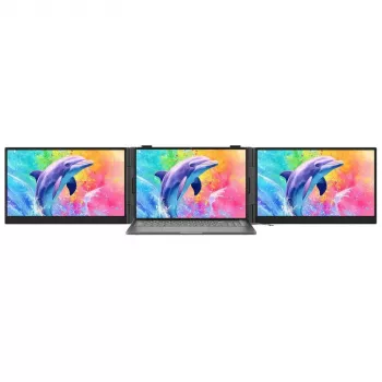 BLACKVIEW DCM8 Pro dual 15.3 inch draagbare IPS-monitor, 2x Full HD, 60Hz, USB-C, mini HDMI, ingebouwde luidsprekers, HDR10, opvouwbaar