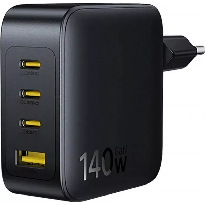 Baseus EnerFill FH11 GaN 140W 3xUSB-C + 1xUSB-A snellader zwart